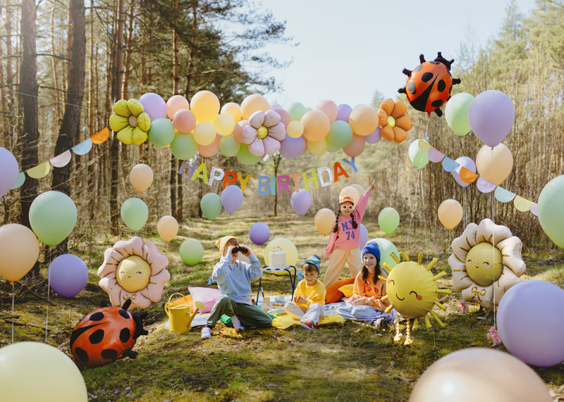 Gänseblümchen Folienballons crème (4 Stück)