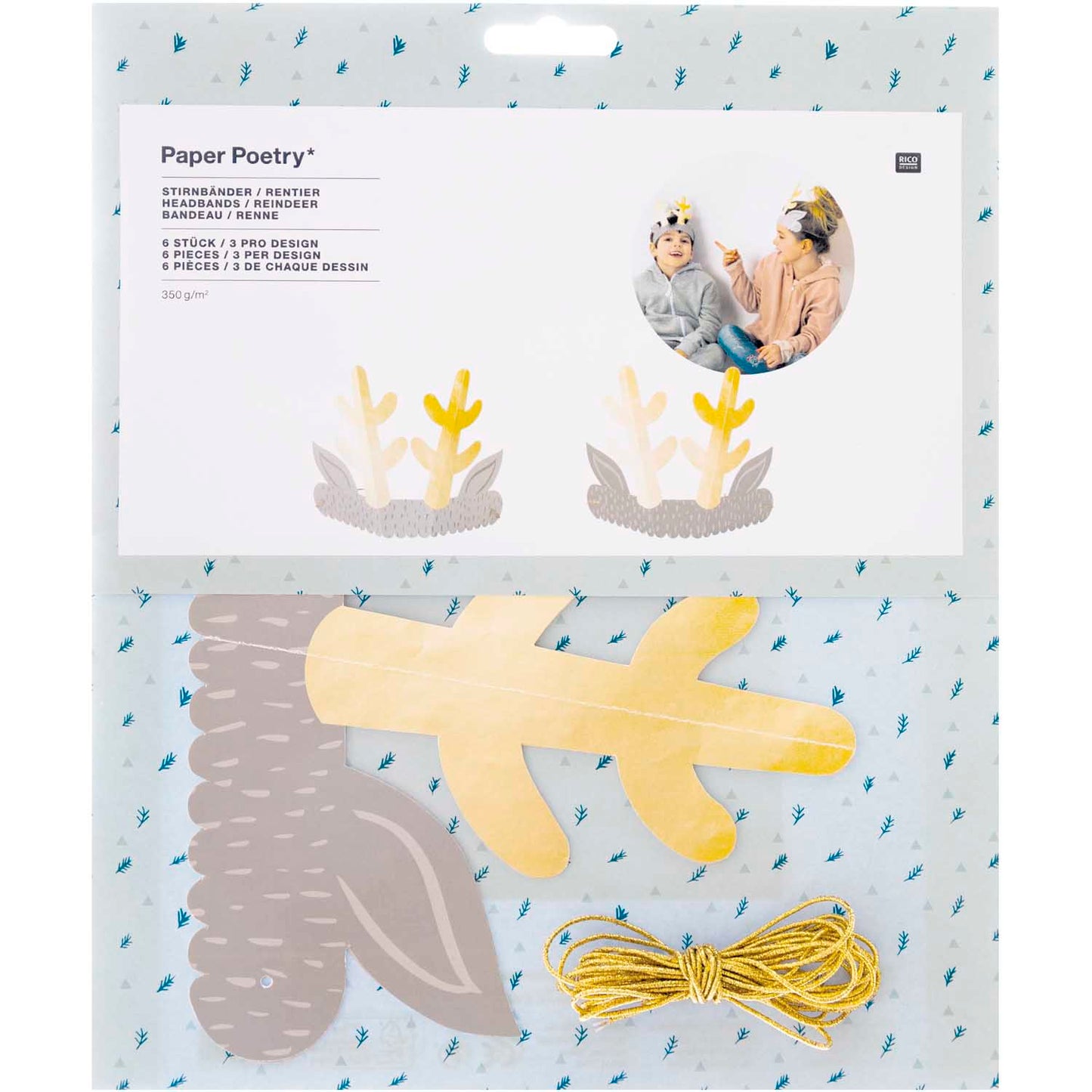 Rentier Stirnbänder / Kronen (6 Stück) Waldtiere