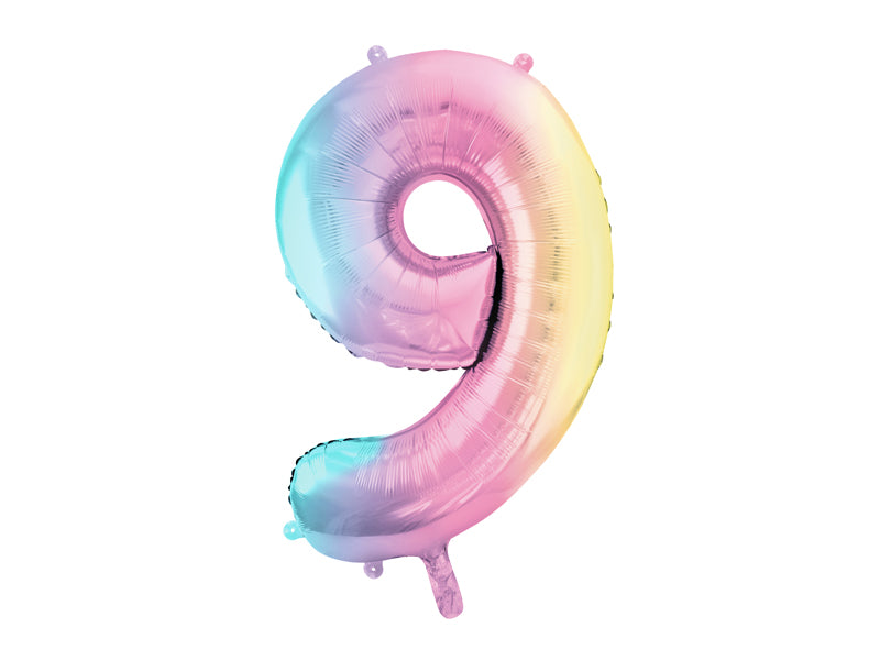 Folienballon Zahl Regenbogen (86cm) x4Kids