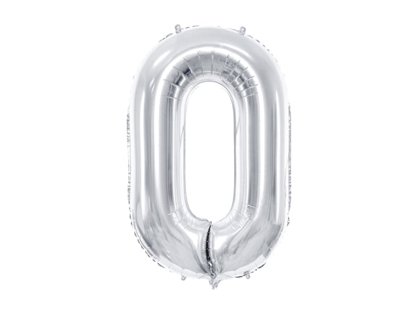 Folienballon Zahl silber (86cm) x4Kids