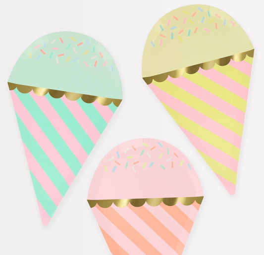 Eis Hörnchen Party Teller (8 Stück)