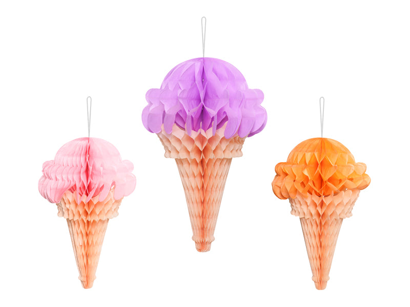 Eis Waben/Seidenpapier Deko (3 Stück)