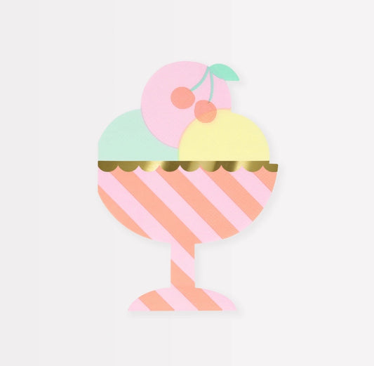 Eis Servietten / Eiscreme Becher (16 Stück)