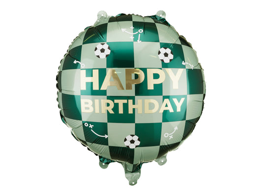 Fußball Folienballon "Happy Birthday" (rund)