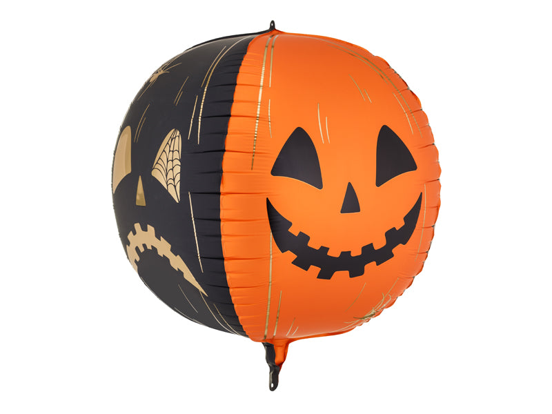 Folienballon Grusel Kürbis Halloween (50 cm), orange-schwarz