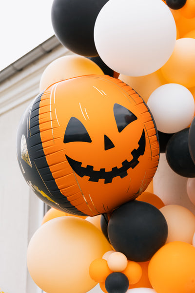Folienballon Grusel Kürbis Halloween (50 cm), orange-schwarz