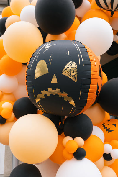 Folienballon Grusel Kürbis Halloween (50 cm), orange-schwarz