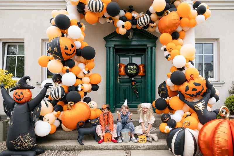 Folienballon Grusel Kürbis Halloween (50 cm), orange-schwarz