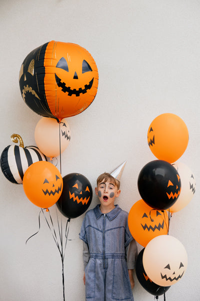 Folienballon Grusel Kürbis Halloween (50 cm), orange-schwarz