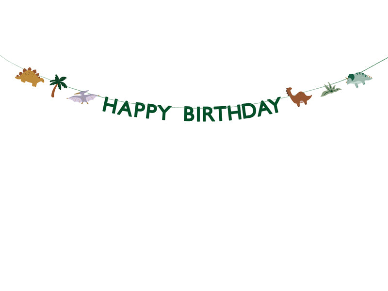 Dinosaurier Girlande "Happy Birthday"