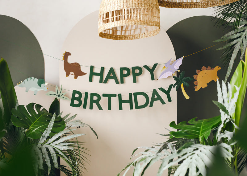 Dinosaurier Girlande "Happy Birthday"