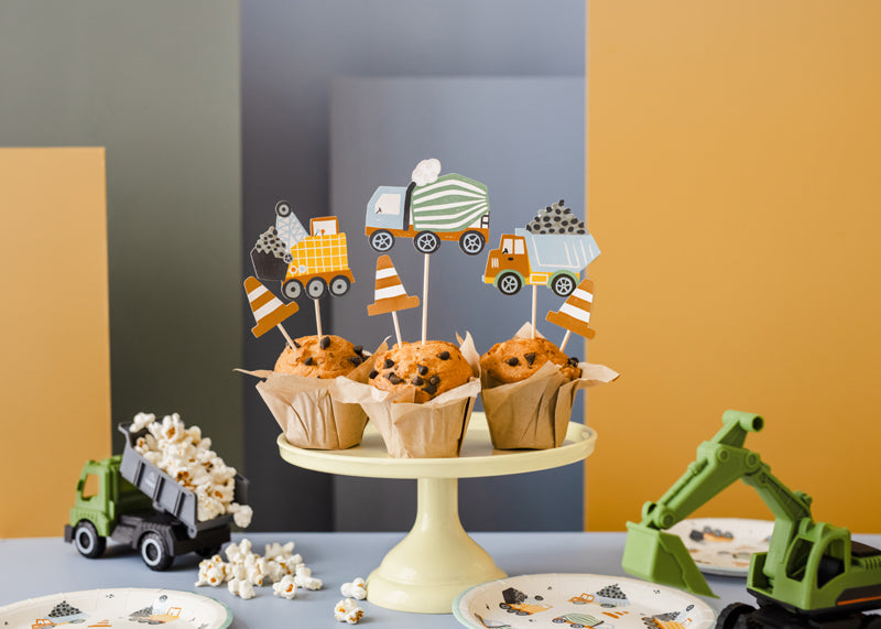 Baustellen Bagger Muffin Deko Picker