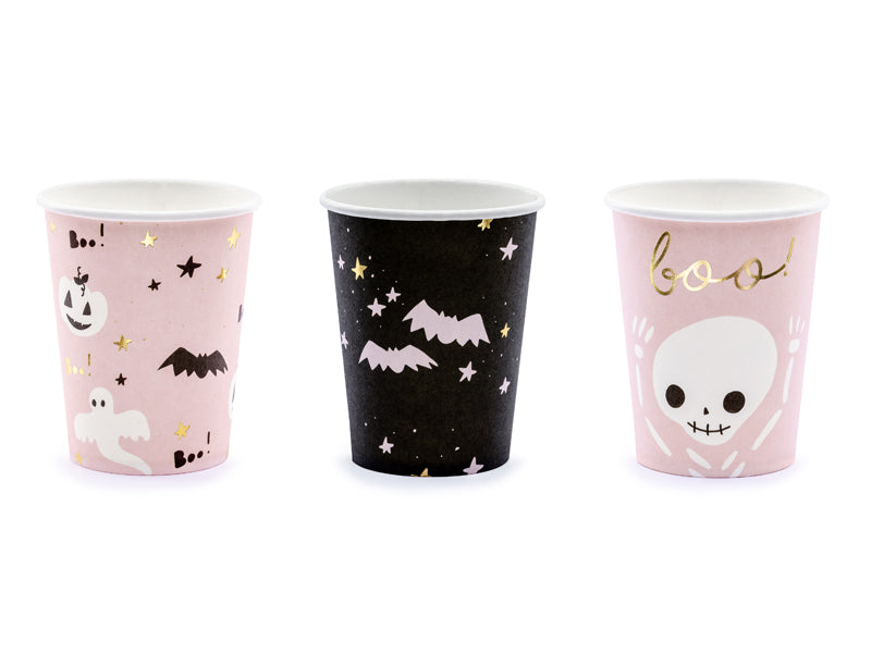 Halloween Becher, rosa (6 Stück)