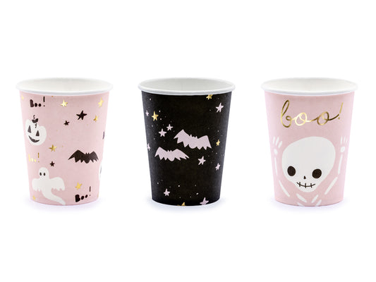 Halloween Becher, rosa (6 Stück)