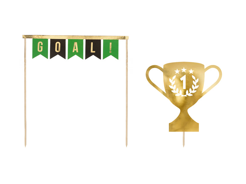 Fußball Cake Topper / Kuchendeko (Fußballtor und Pokal)