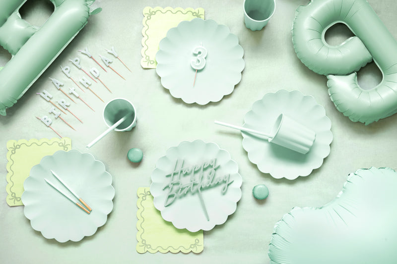 Acryl Kuchentopper ''Happy Birthday'', mintgrün
