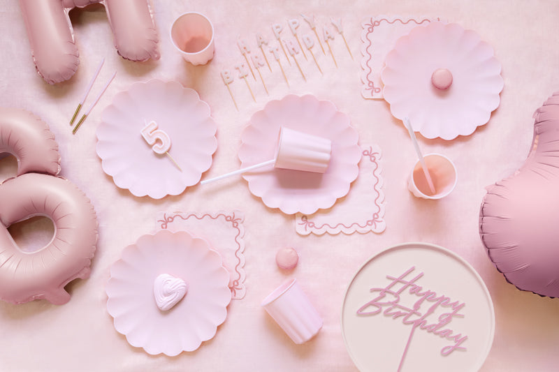Acryl Kuchentopper ''Happy Birthday'', rosa