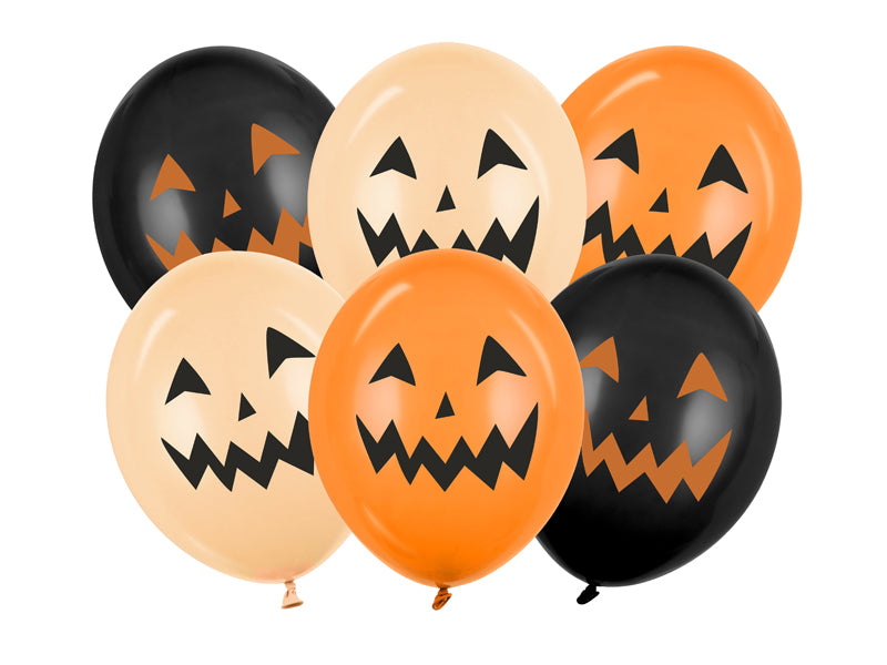 Halloween Ballons Kürbis Set orange (6 Stück)
