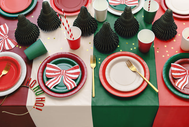 Schleifen Servietten Rot-Weiß – Weihnachten (12 Stück)