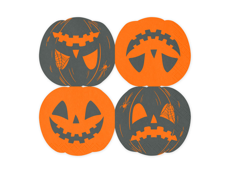 Halloween Servietten Gruselige Kürbisse (20 Stück)