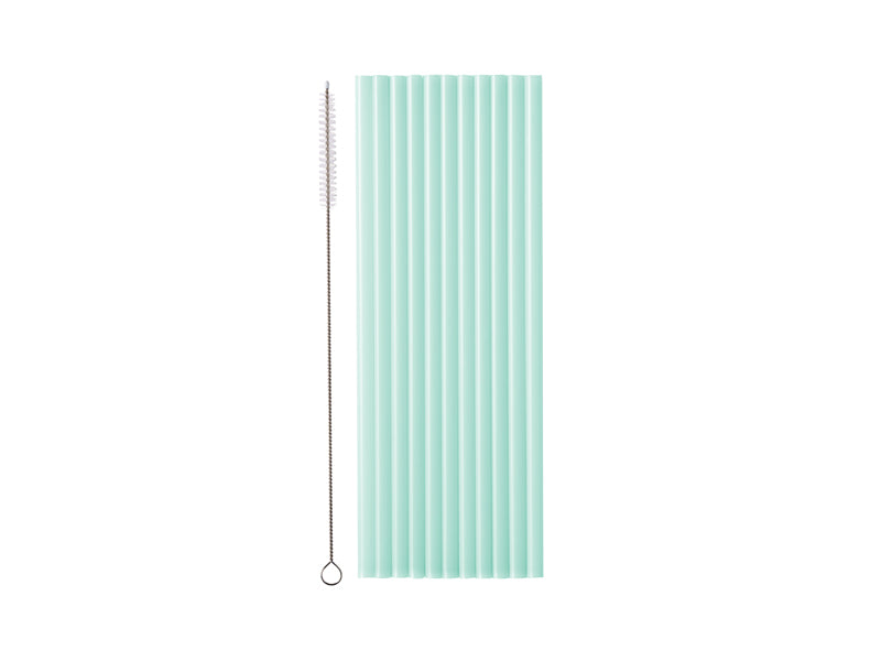 Plastik Strohhalme, salbei/mint (12 Stück)