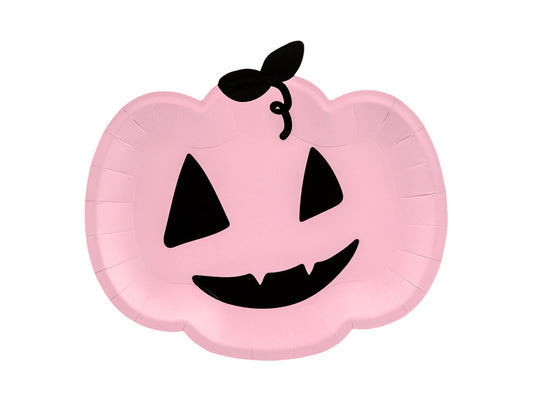 Kürbis Halloween Teller, rosa (6 Stück)