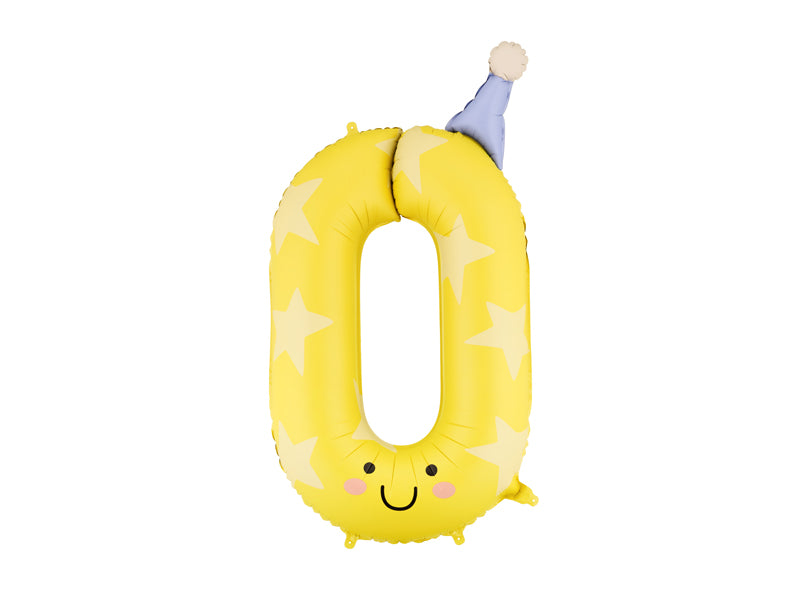 Folienballon bunt Zahl Partyhütchen (86cm) x4Kids