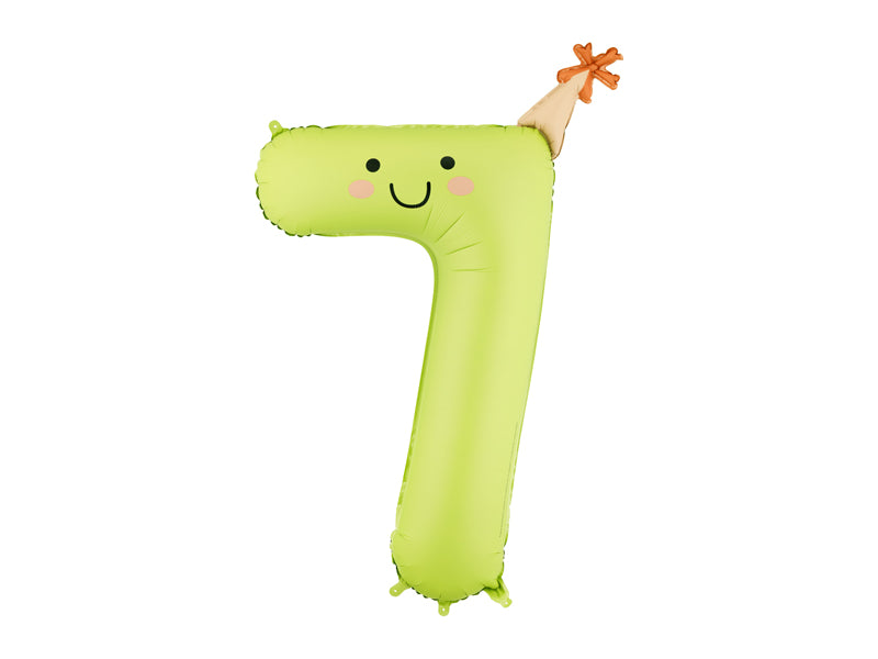 Folienballon bunt Zahl Partyhütchen (86cm) x4Kids