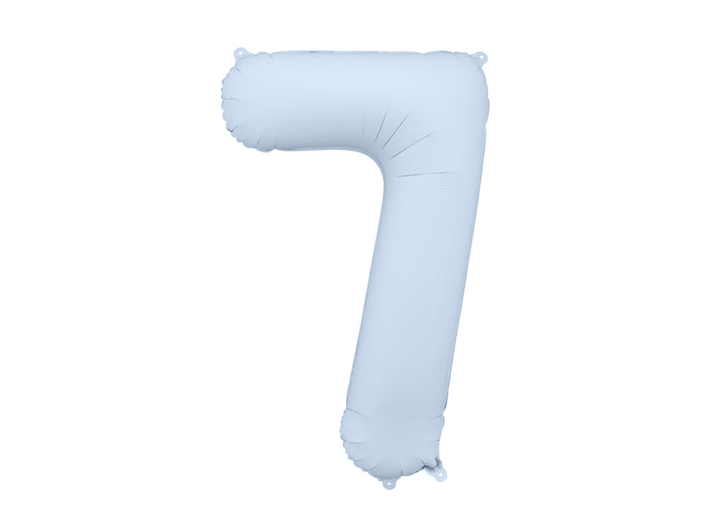 Folienballon Zahl hellblau matt (86cm)