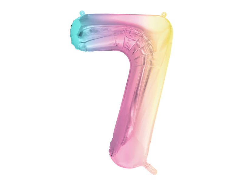 Folienballon Zahl Regenbogen (86cm) x4Kids