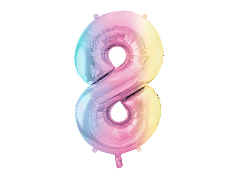 Folienballon Zahl Regenbogen (86cm) x4Kids