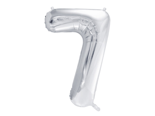 Folienballon Zahl silber (86cm) x4Kids